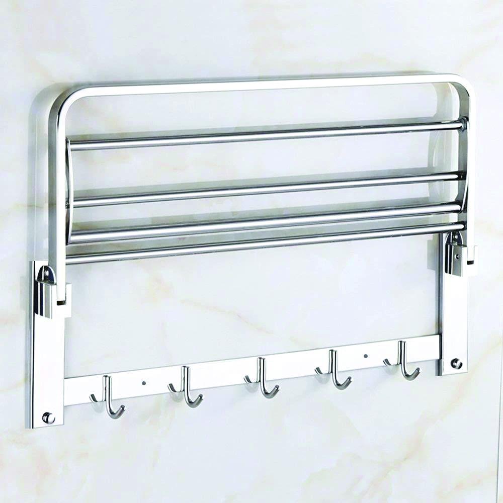 Stainless Steel Folding Towel Rack & Bar - BuyItOnline