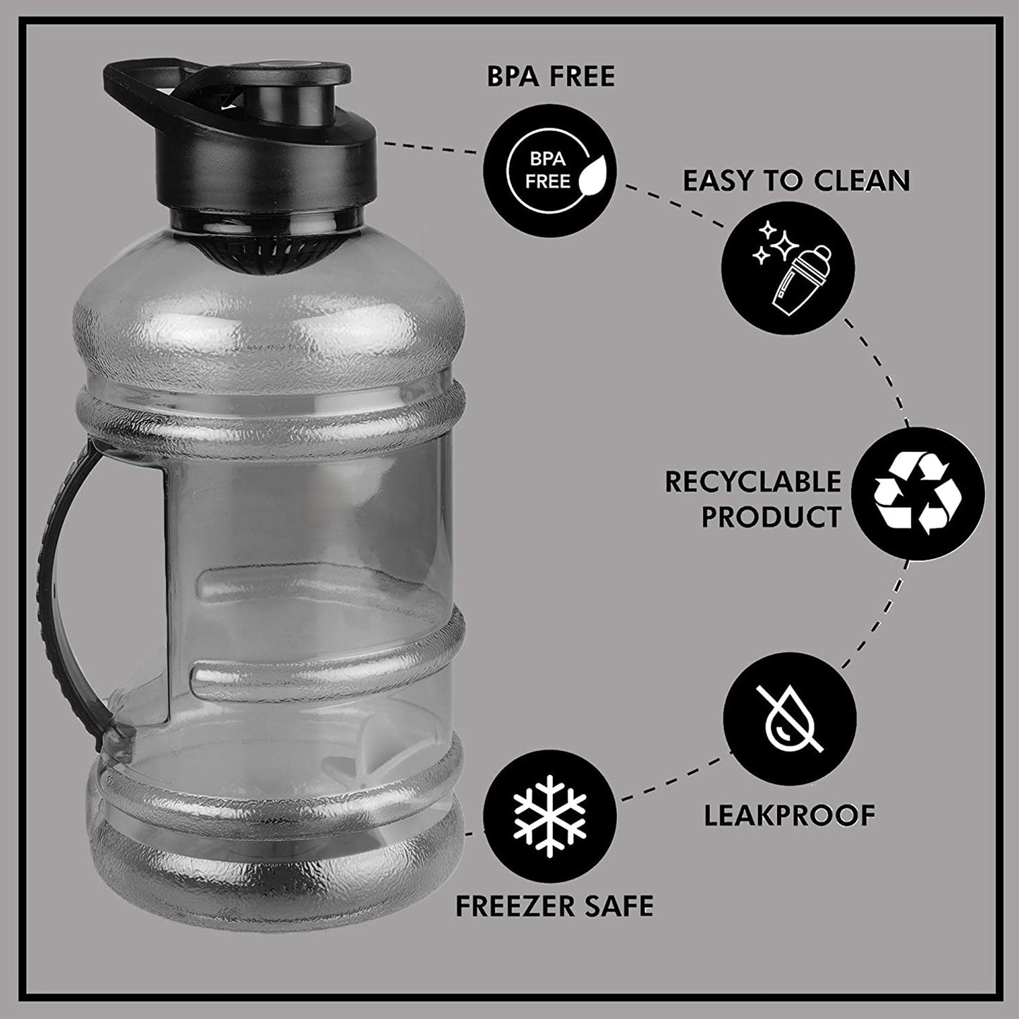 Daily Use Water Bottle – 1.5L with Mixer & Strainer