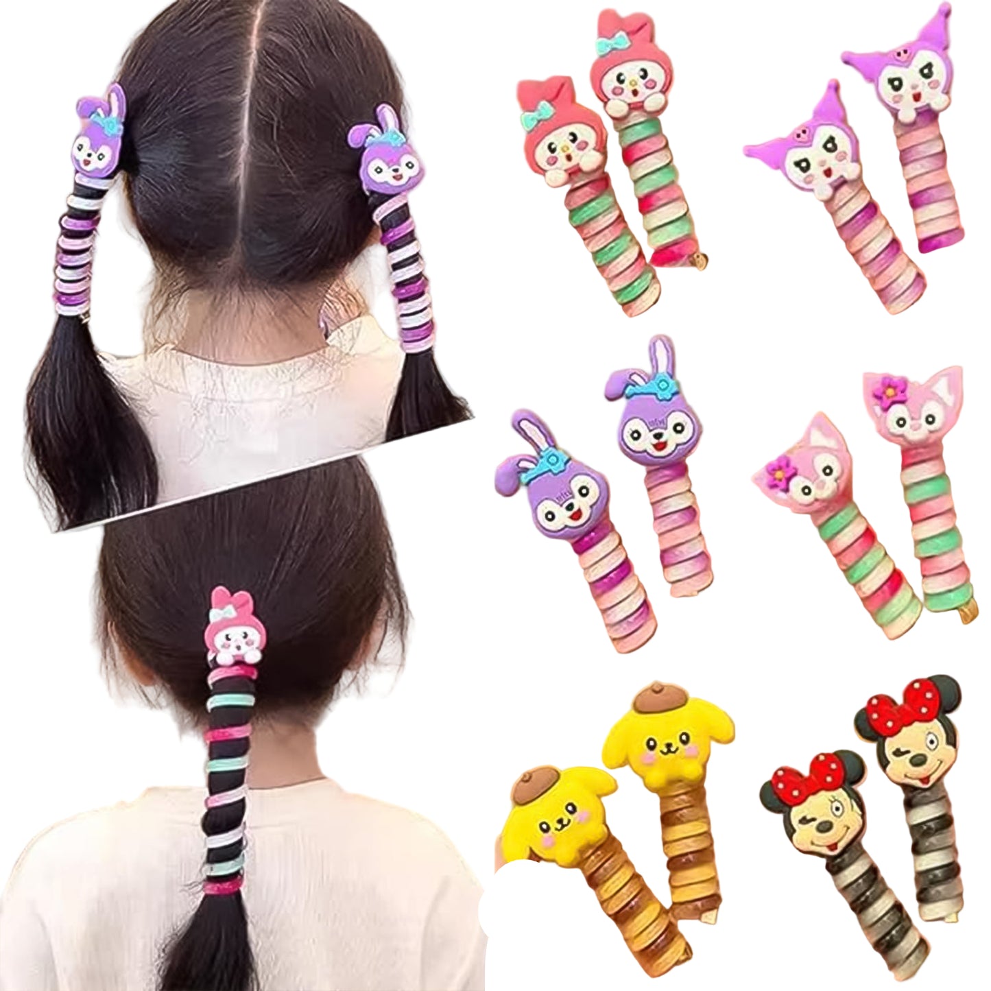 Colorful Spiral Telephone Wire Hair Ties - BuyItOnline