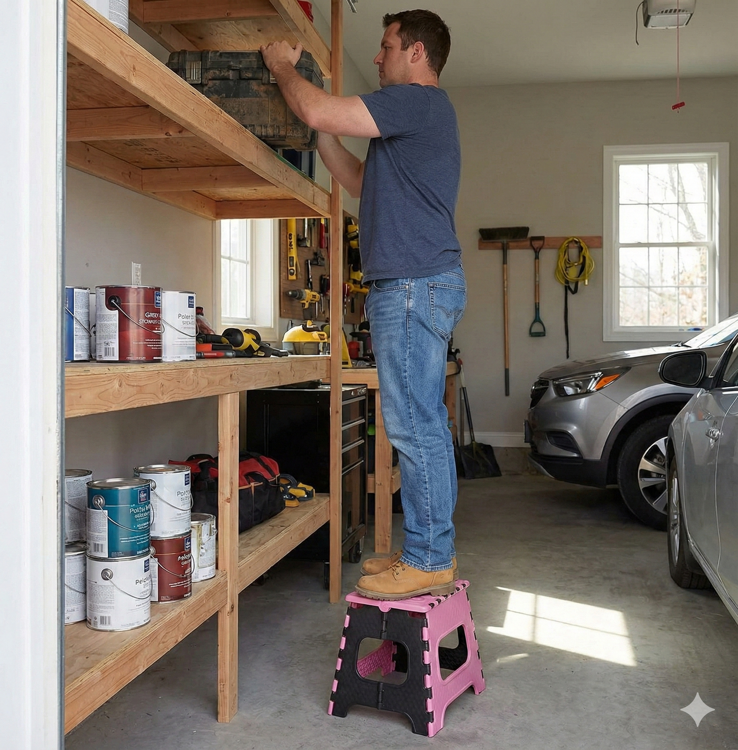 12-inch Folding step stool for Adults and Kids