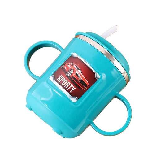 Kids Sporty Sipper Mug with Straw & Dual Handles.
