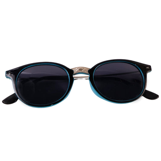 Sky-Blue UV Protected Round Sunglasses Wukusy