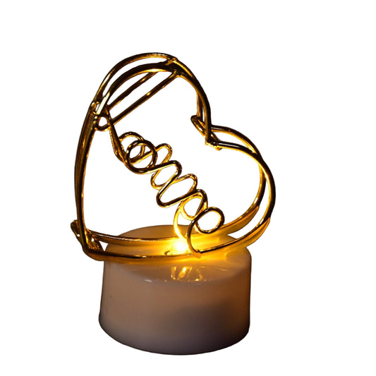 Multicolor Flameless Heart-Shaped Decorative Candles.