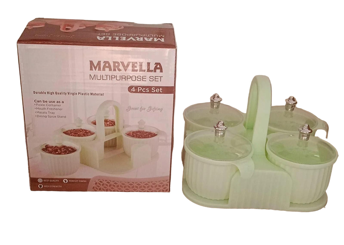 Multipurpose 4 pcs Storage Jar with Tray 219eaz-qw