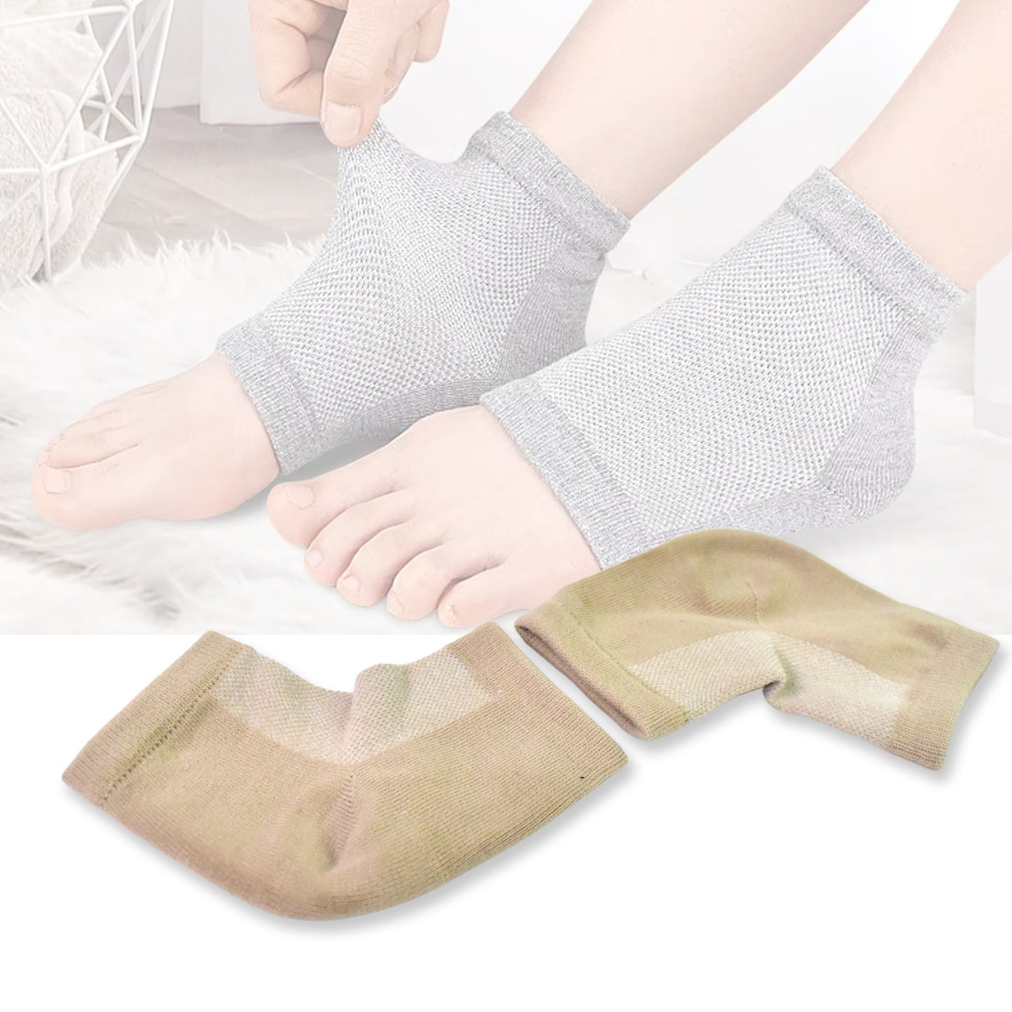 Heel Socks Overnight Heels While You Sleep (1 Pair Mix Color)