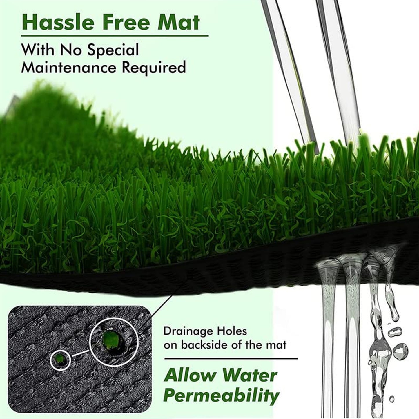 0612 Artificial Grass For Balcony Or Doormat Soft And Durable Plastic Turf Carpet 58x38cm Wukusy