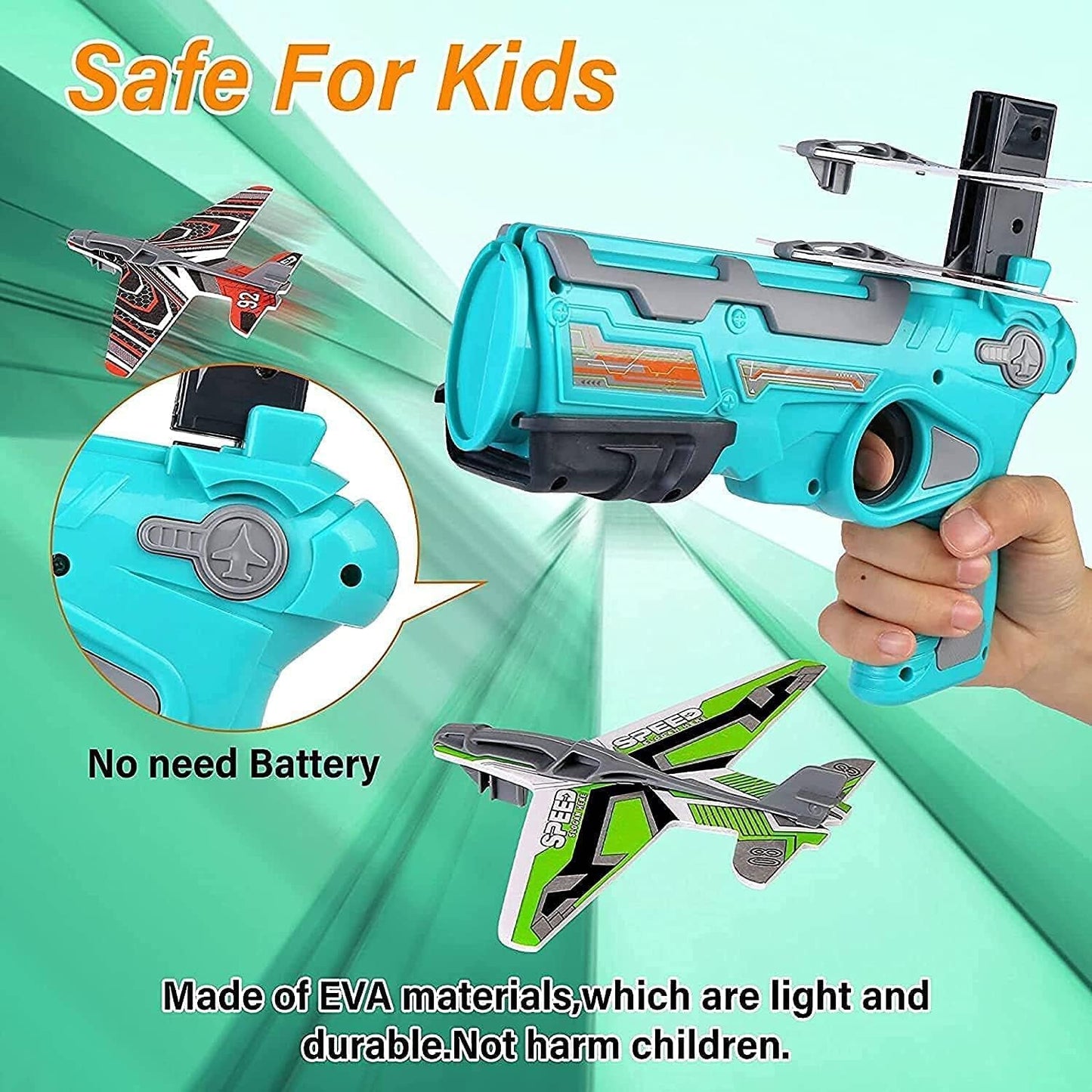 Airplane Launcher Gun With Foam Glider Planes