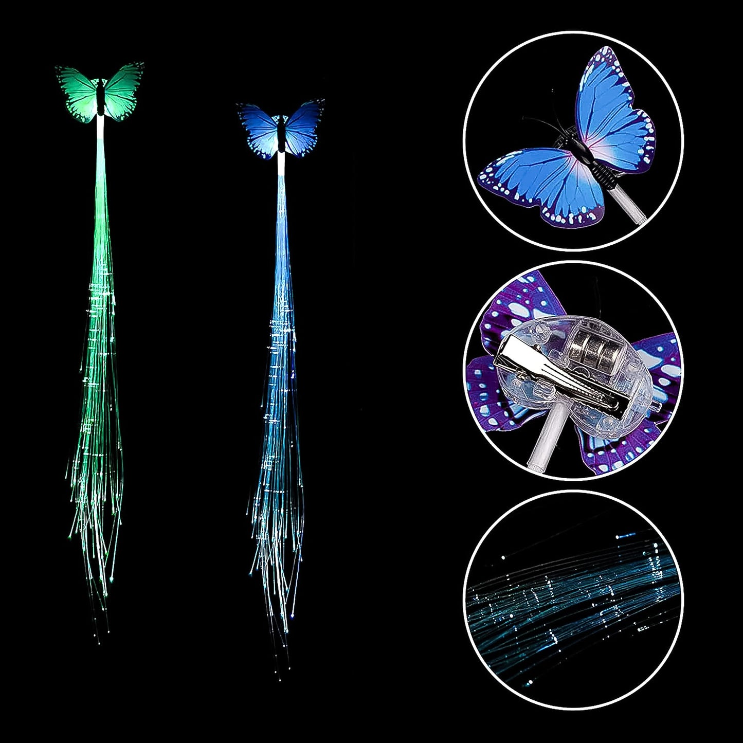 Led Butterfly Hair Braid Clip