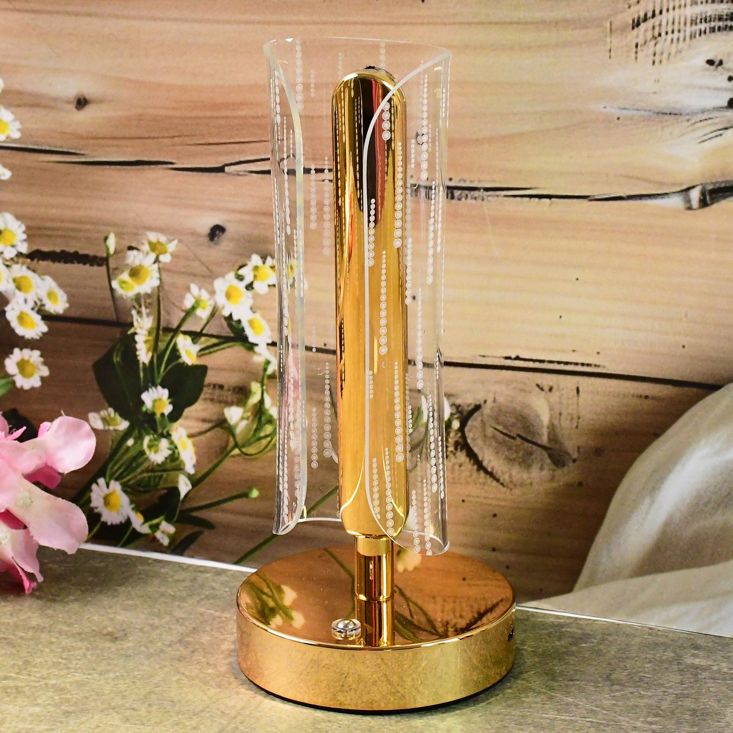 Luxury Tall Cylinder Shape Crystal Table Lamp (1 Pc) Wukusy
