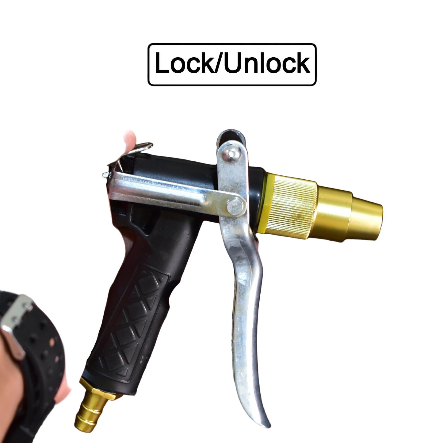 Durable Gold-Plated Metal Trigger Hose Nozzle - BuyItOnline