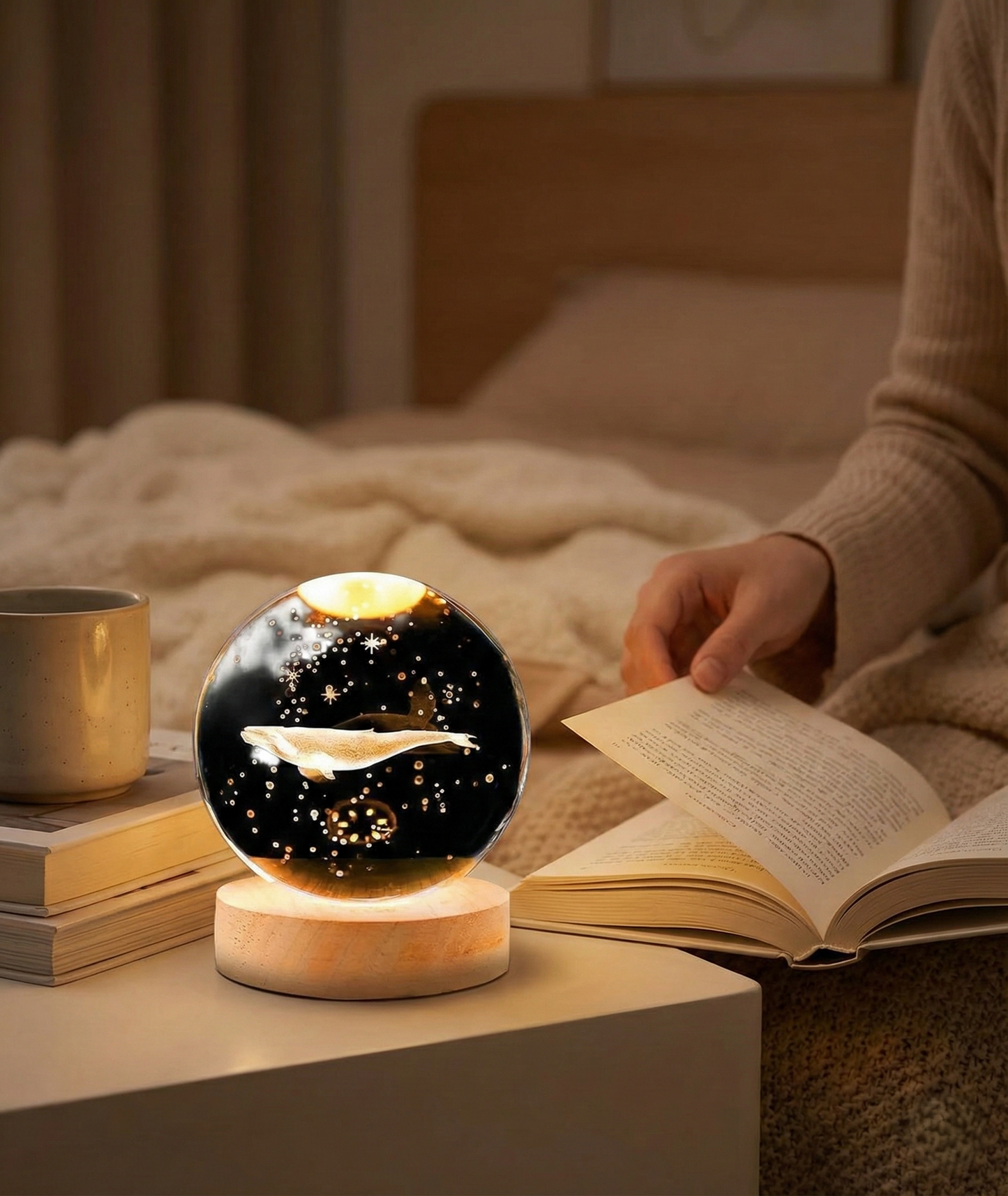 Fish 3d Crystal Ball Lamps With Base (1 Pc) Wukusy