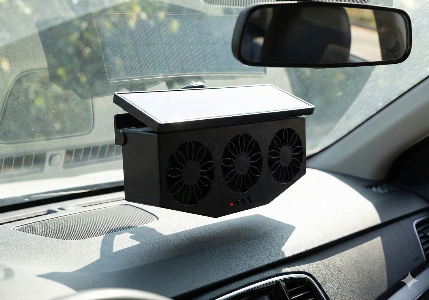 Triple Fan Solar Powered Car Exhaust Ventilation System