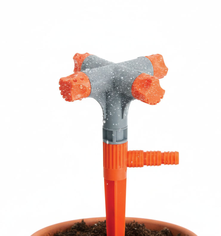 Garden Sprinkler, 360° Rotating Adjustable 3 Arm Lawn Water Sprinkler