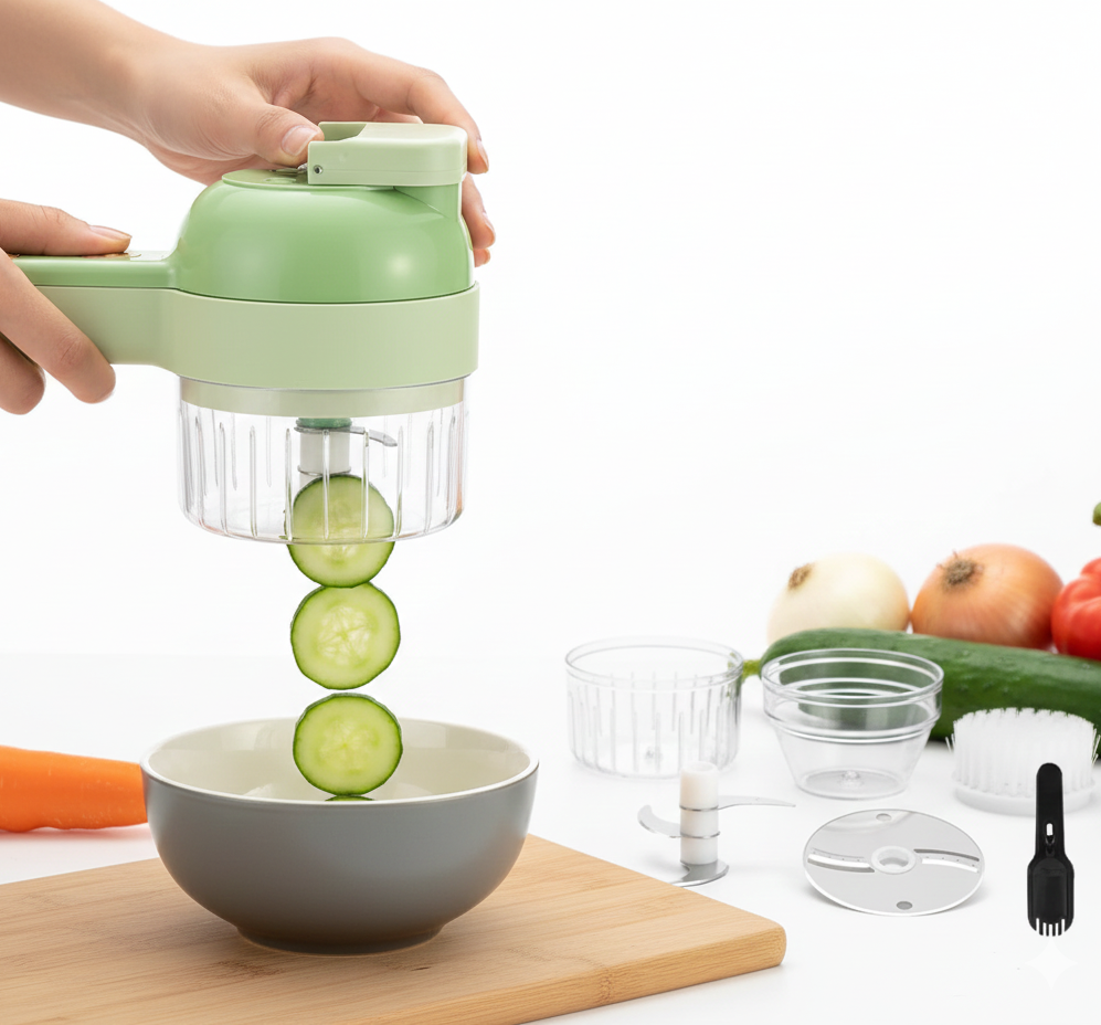 4 in 1 Portable Electric Vegetable Cutter Set