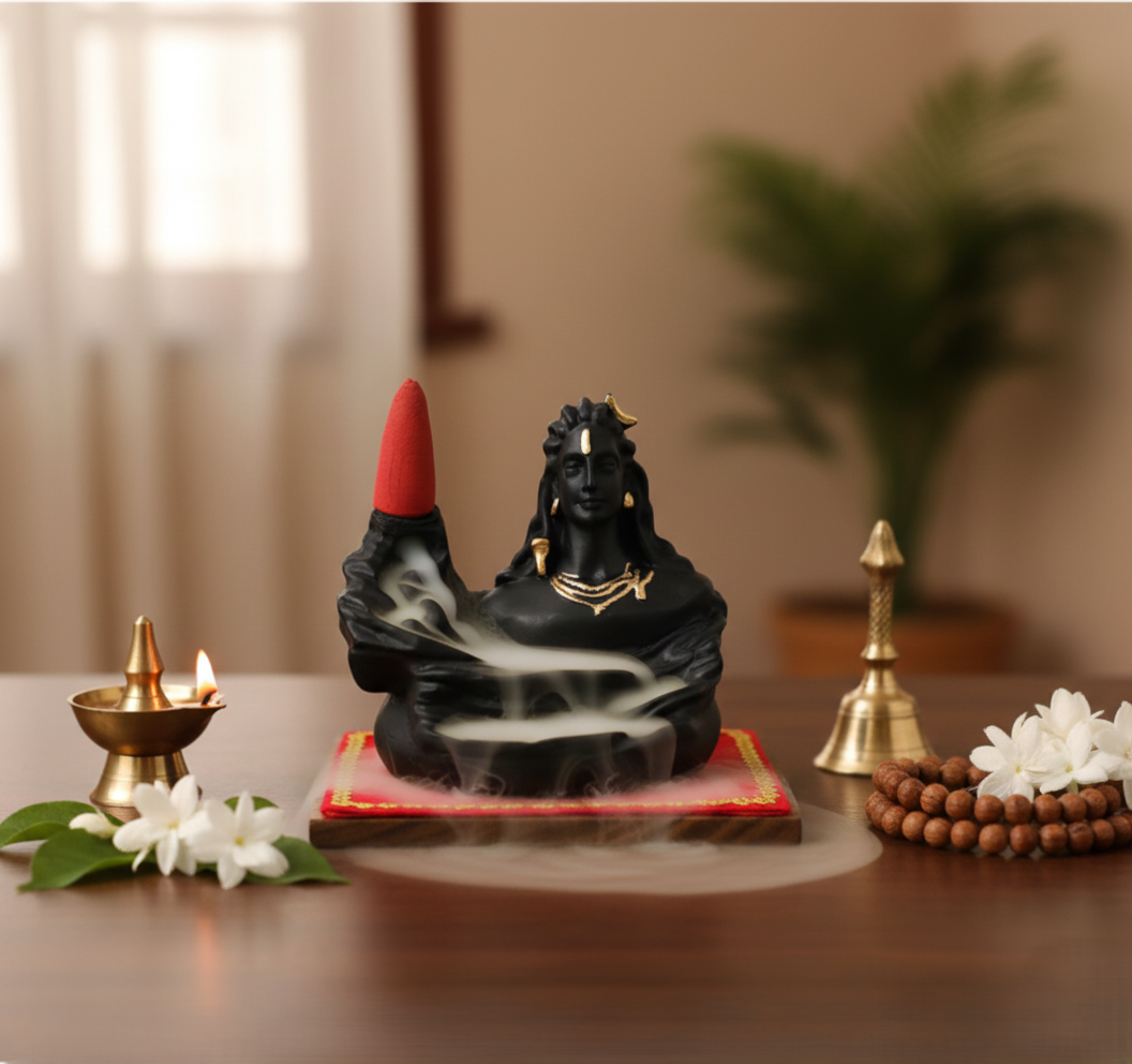 Adiyogi Backflow Incense Burner Wukusy