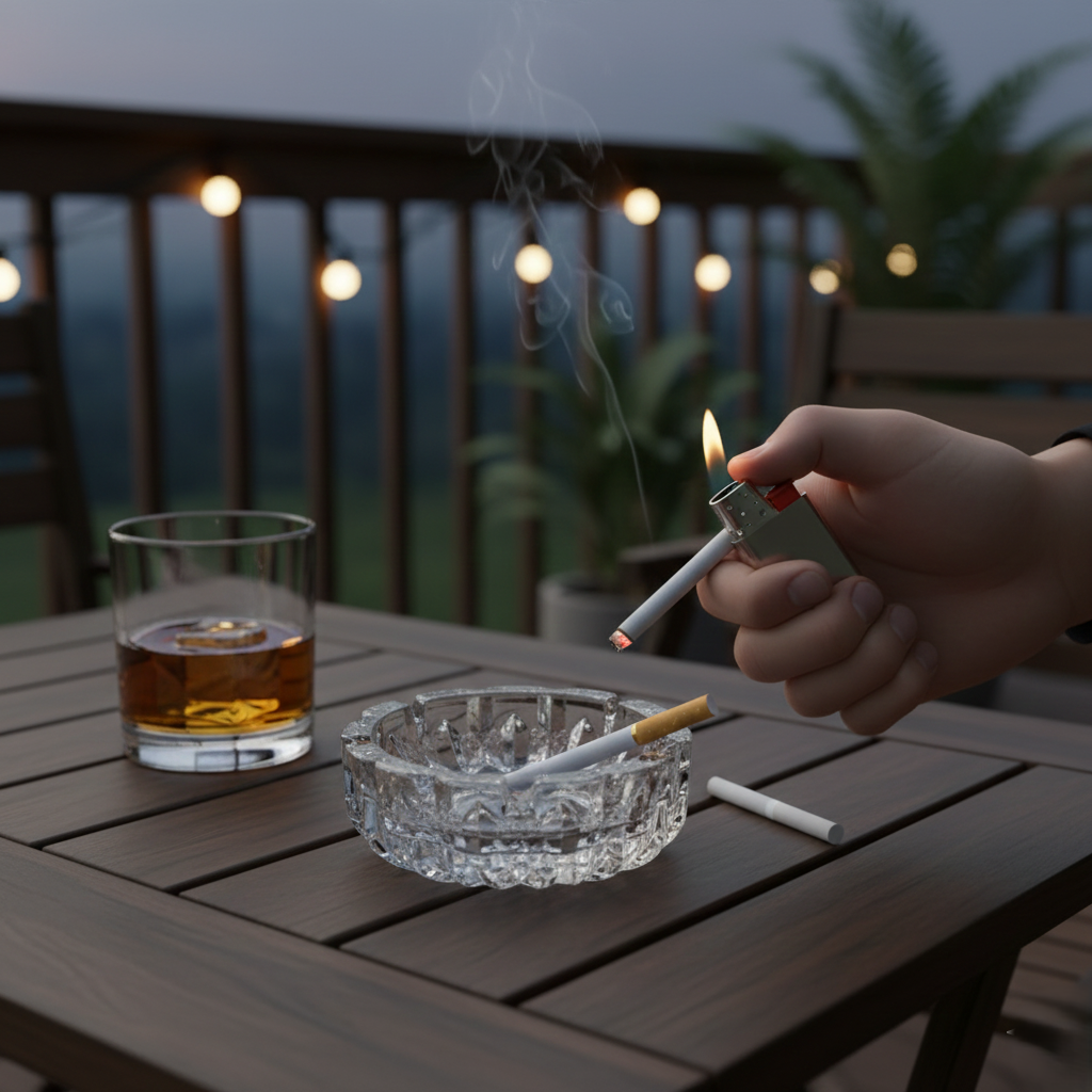 Glass Crystal Cigar Ashtray