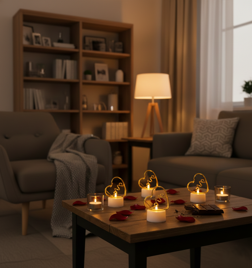 Flameless Heart-Shaped Candles Wukusy