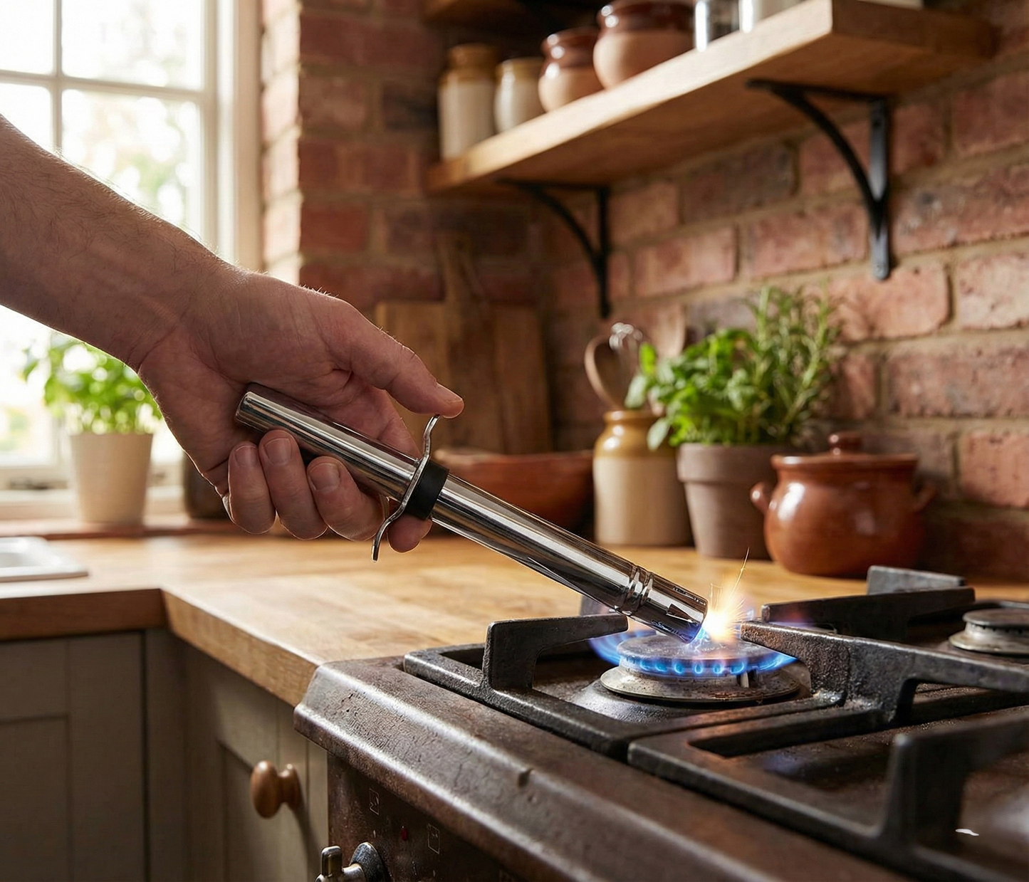 Stainless Steel Electronic Gas Lighter