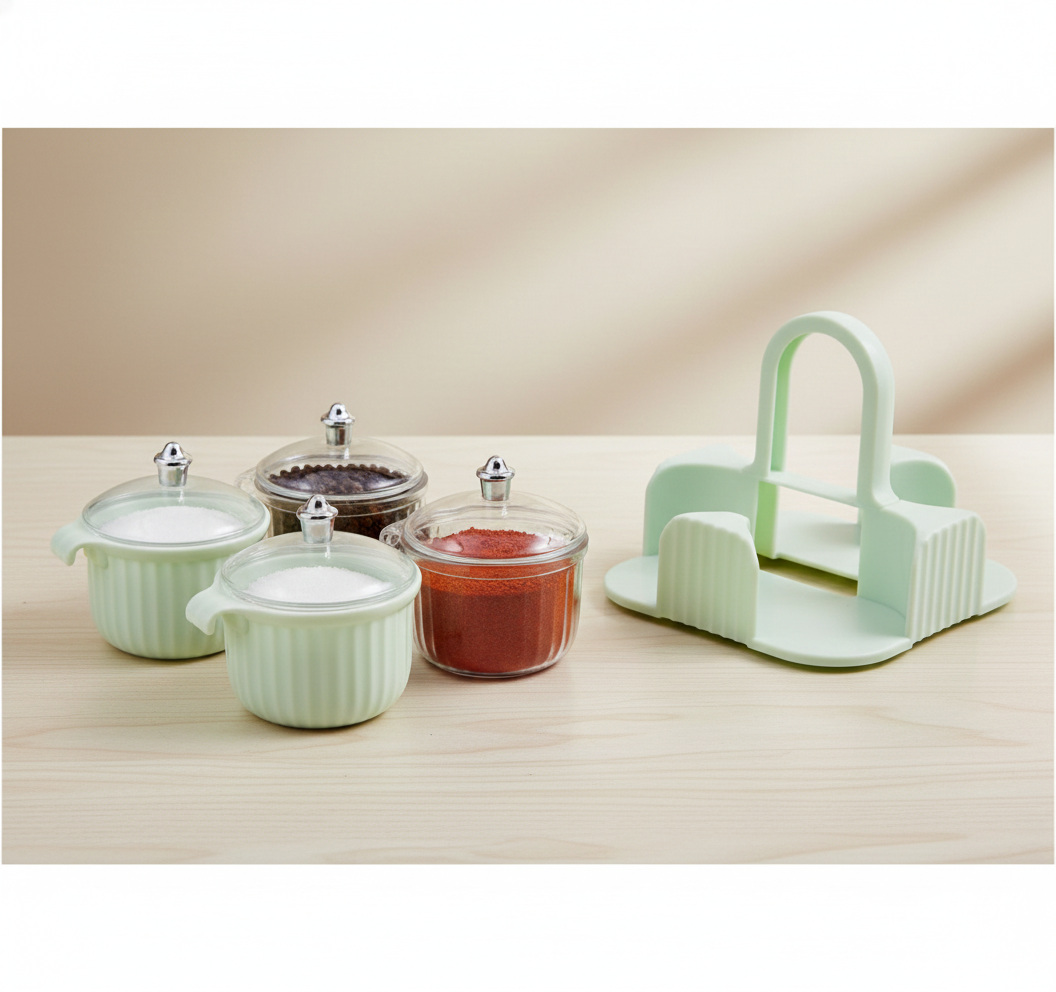 Multipurpose 4 pcs Storage Jar with Tray