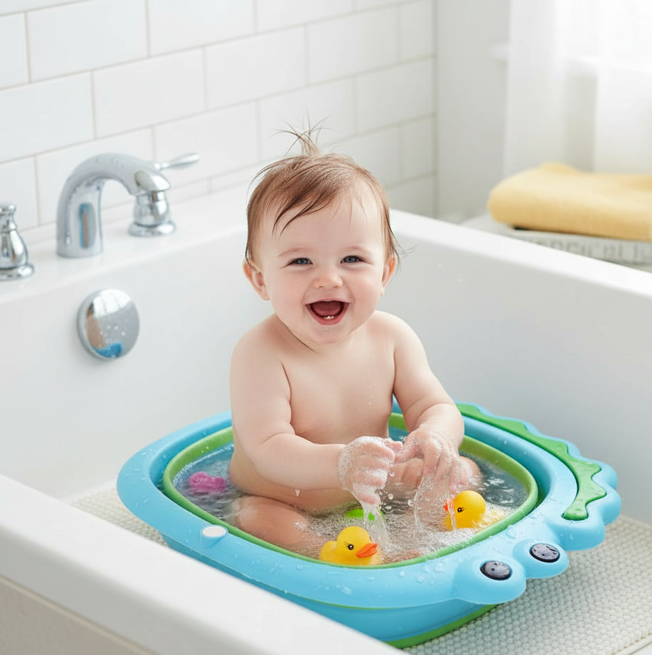 Frog Shape Foldable Baby Wash Basin