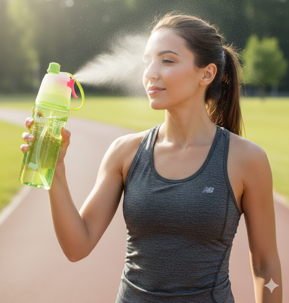 Dual Function Sports Water Bottle with Mist Spray & Leakproof Cap