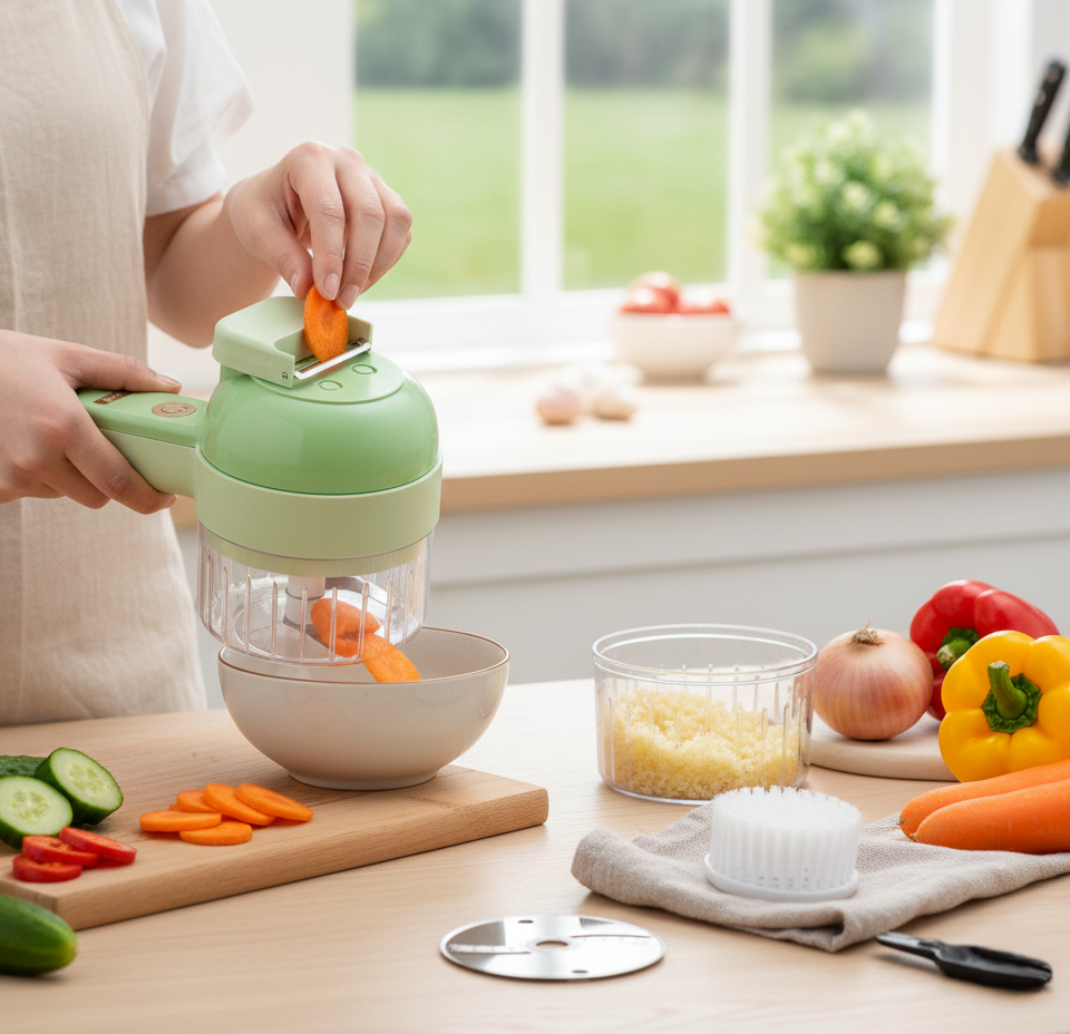 4 in 1 Portable Electric Vegetable Cutter Set