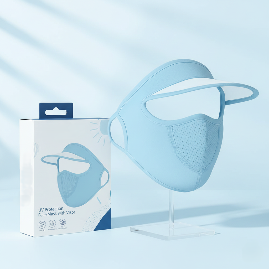 Womens Full Face UV Protection Hat with Mask & Wide Brim Visor