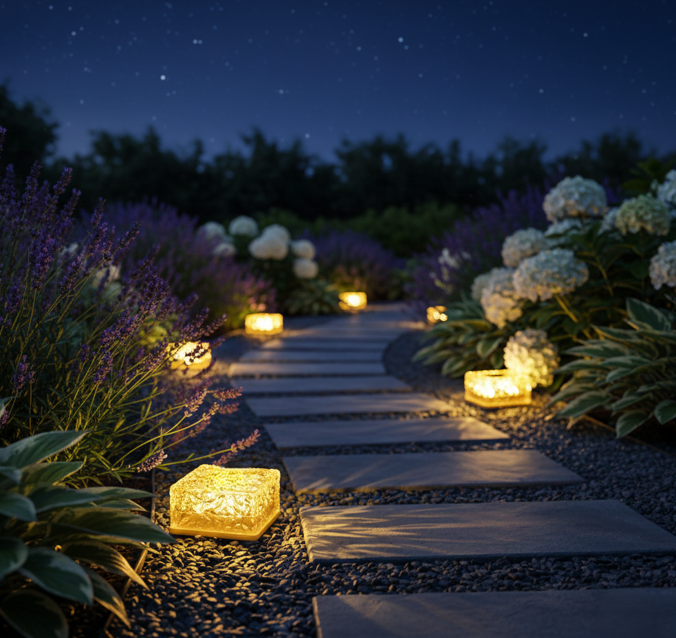 Solar Ice Cube Garden Light