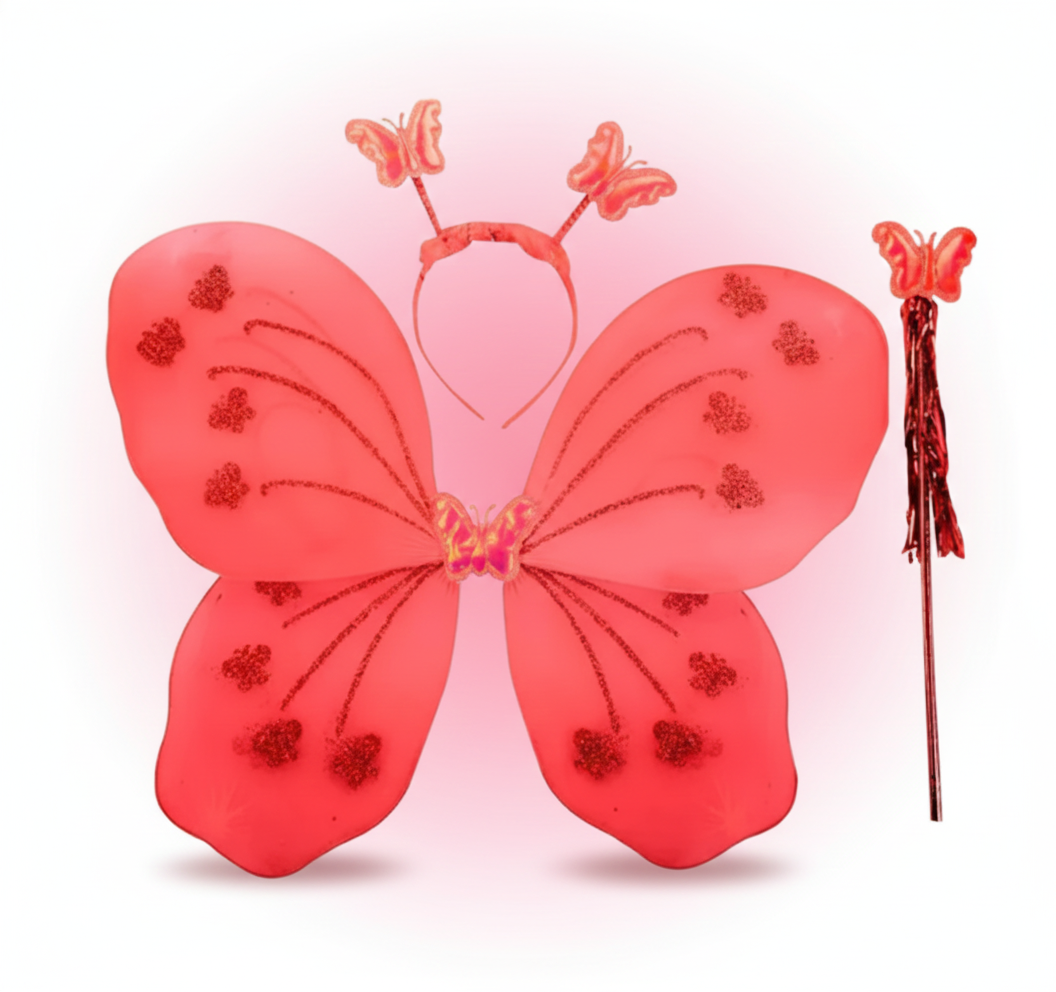 Baby Girls Fairy Butterfly Wings Costume with Wand & Hairband