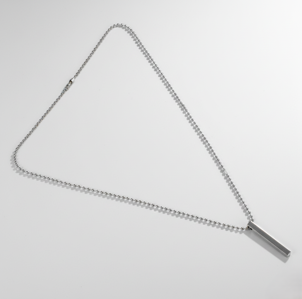 Plain Stick Shape Stainless Steel Locket with Chain