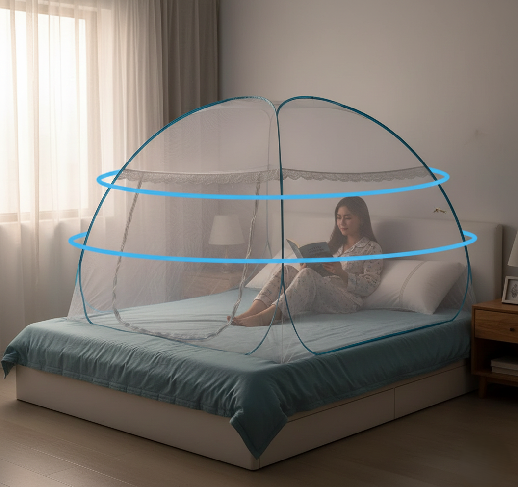 Premium Polyester Foldable Mosquito Net Tent (100 Cm Long 1 Pc)
