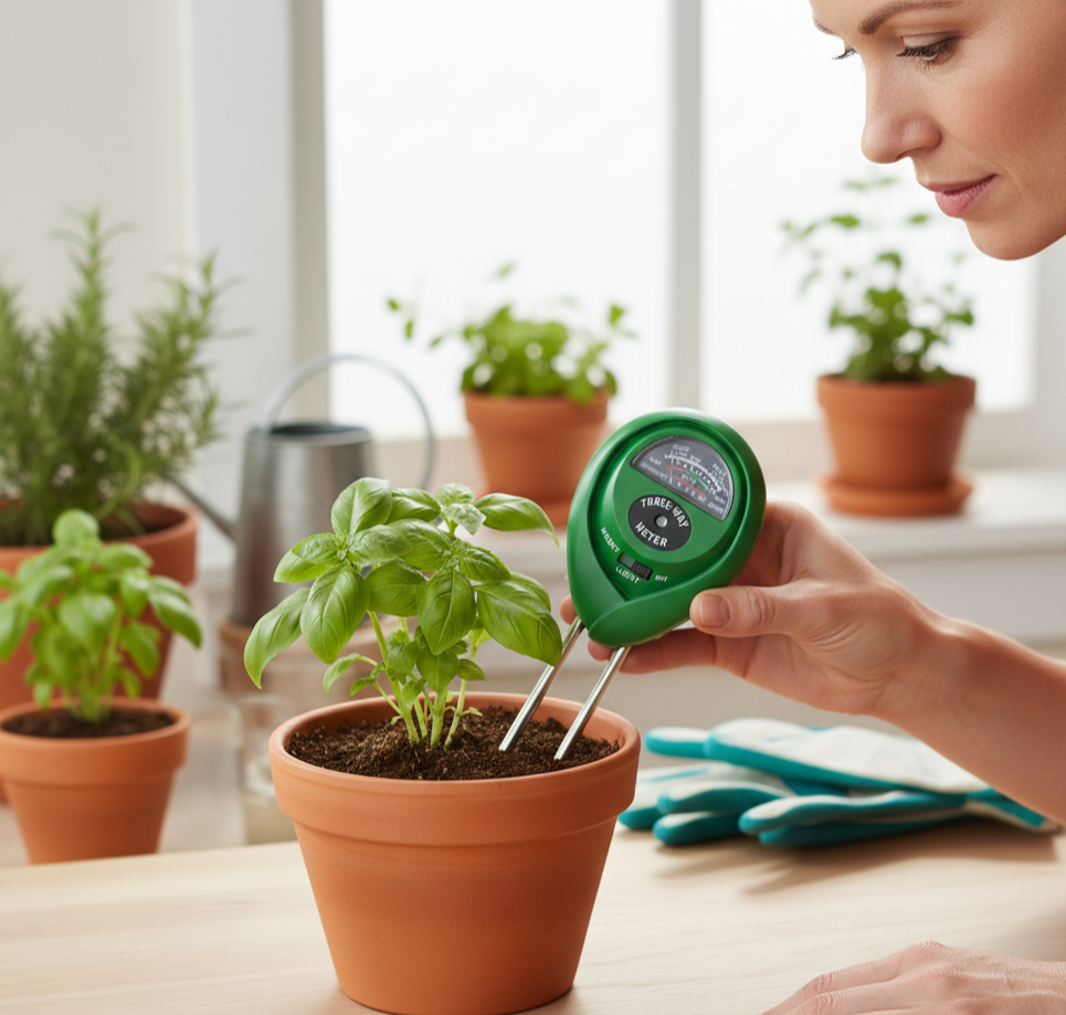 Soil Tester 3-in-1 Plant Moisture Sensor