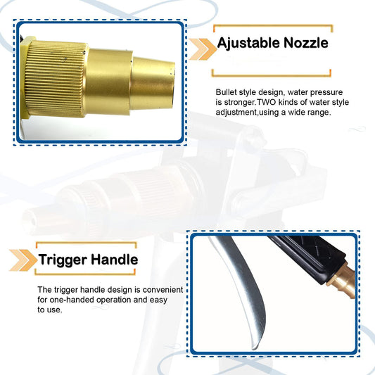 Durable Gold-Plated Metal Trigger Hose Nozzle - BuyItOnline