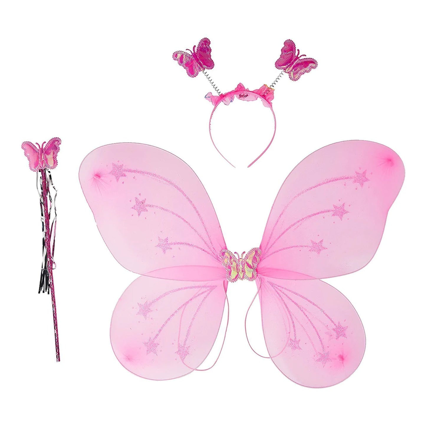 Baby Girls Fairy Butterfly Wings Costume with Wand & Hairband