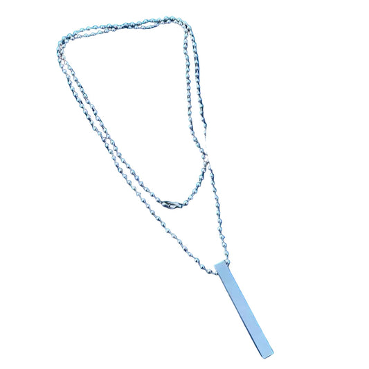 Plain Stick Shape Stainless Steel Locket with Chain Wukusy