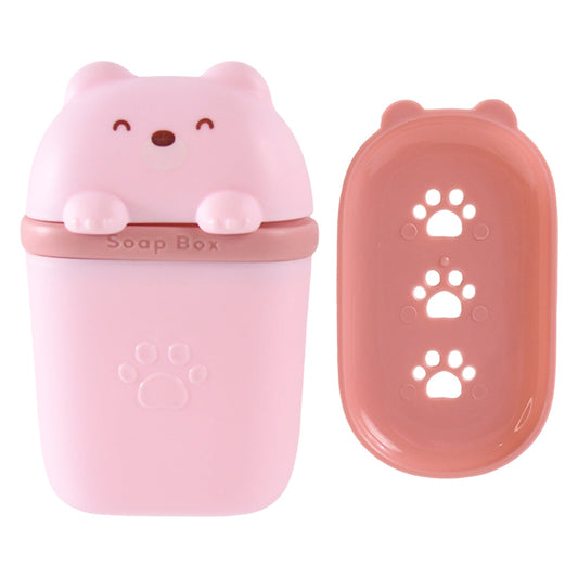 Cute Bear Shaped Soap Case (1 Pc) Wukusy