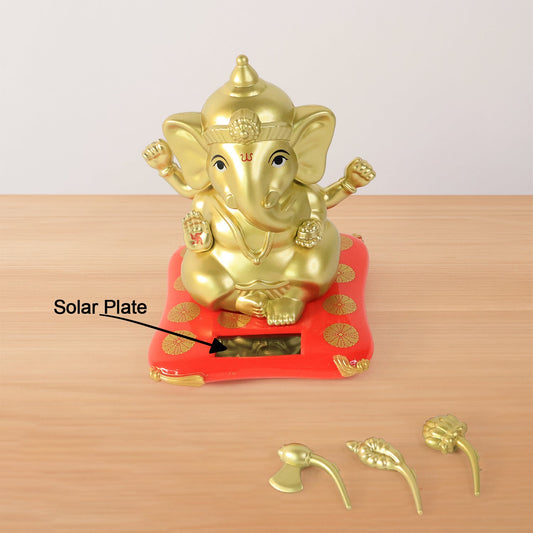 Decorative Religious Large Lord Ganesha Idol With Solar-powered Base (1 Pc) Wukusy