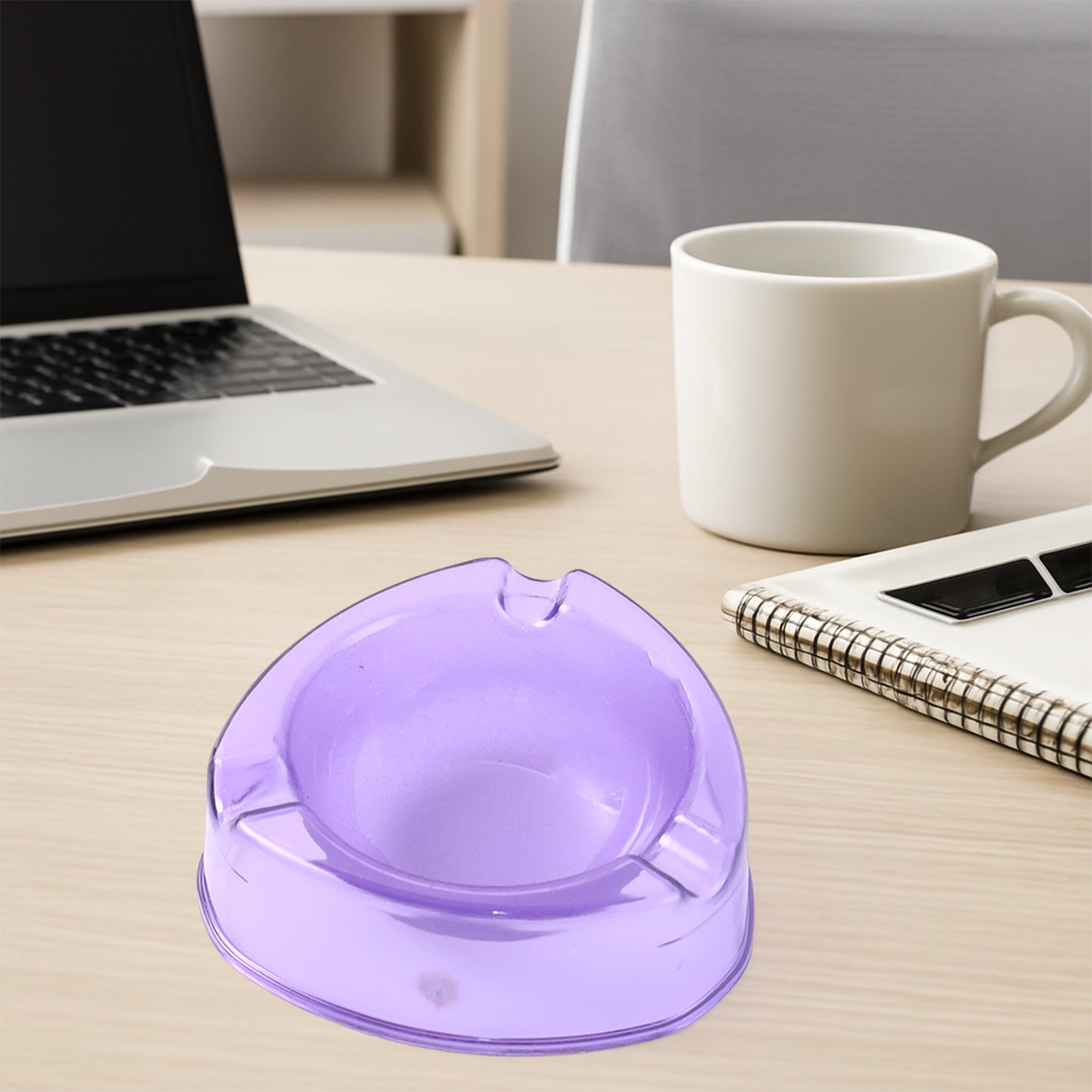 Transparent Purple Plastic Ashtray – Stylish, Unbreakable & Heat-Resistan