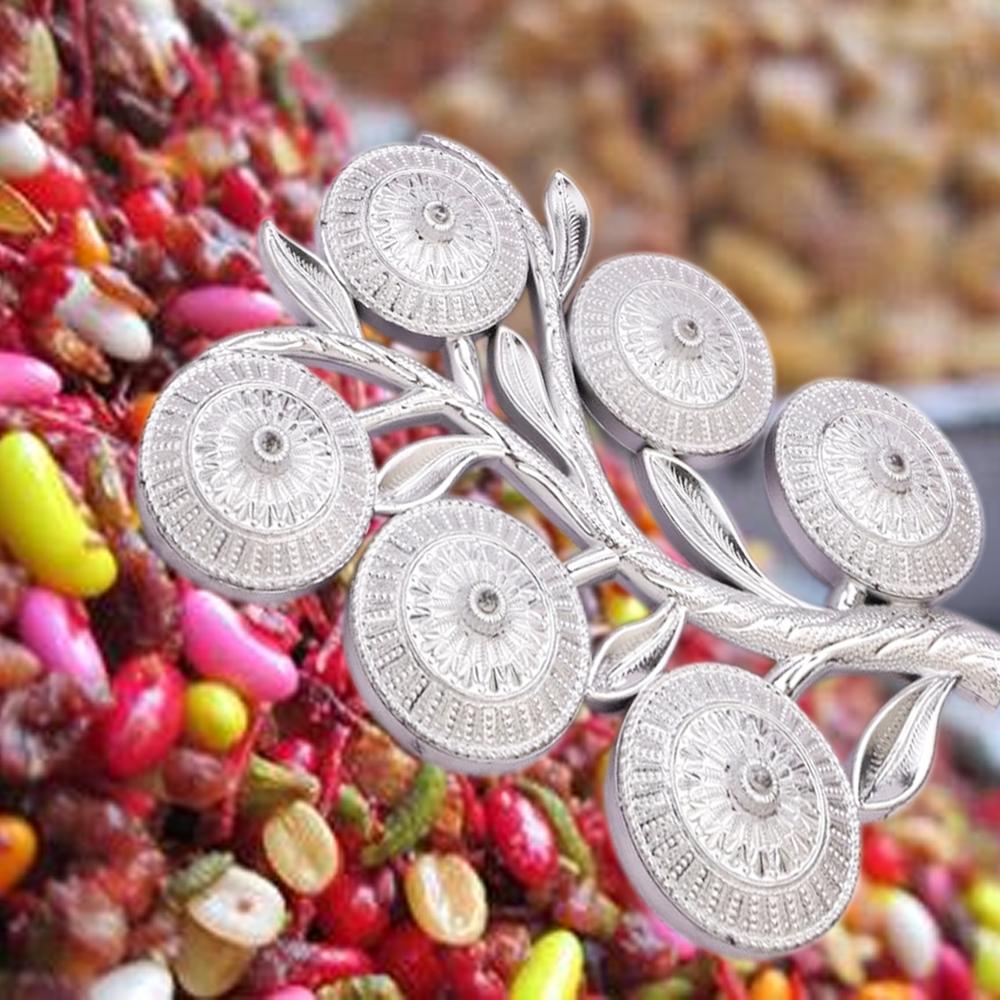 2238 Multipurpose Decorative 6 Storage Tree Shape Mukhwas Daniserving Tray Wukusy