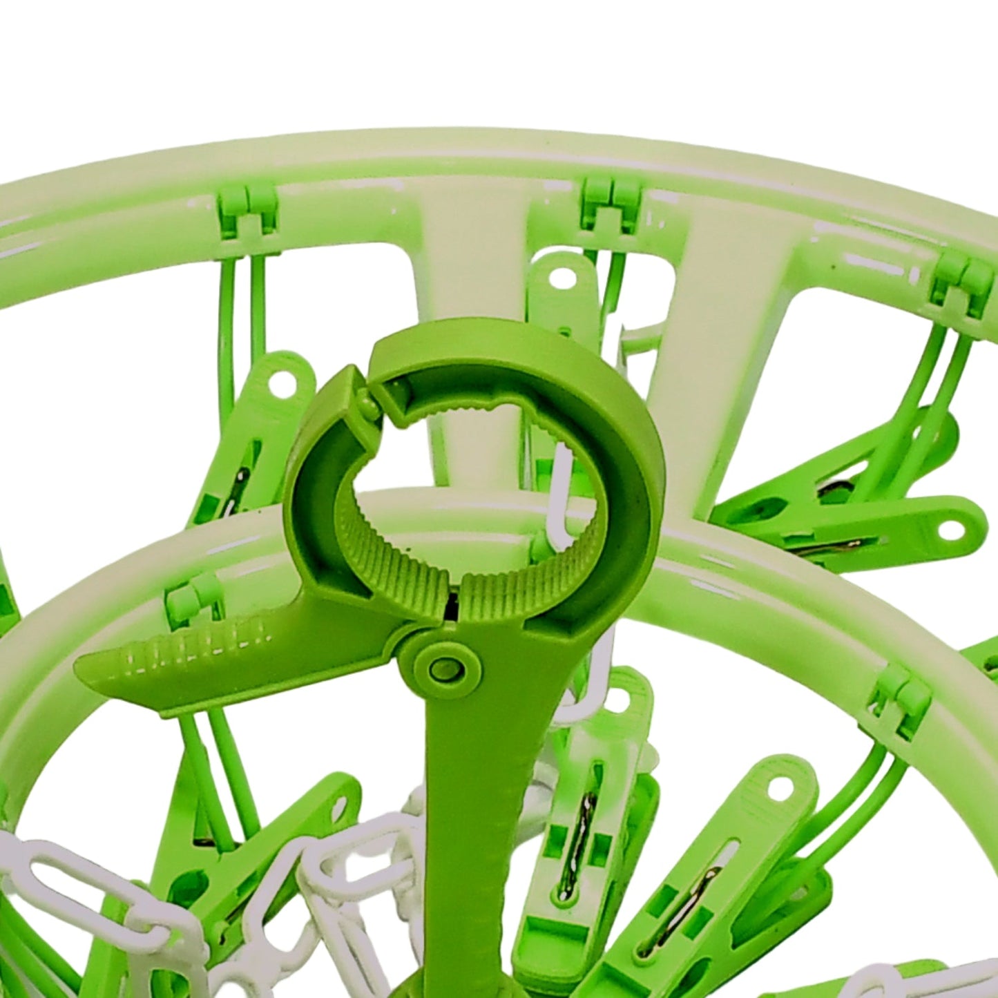 Plastic Round Cloth Drying Hanging Hanger ( 15 Clips ) Wukusy