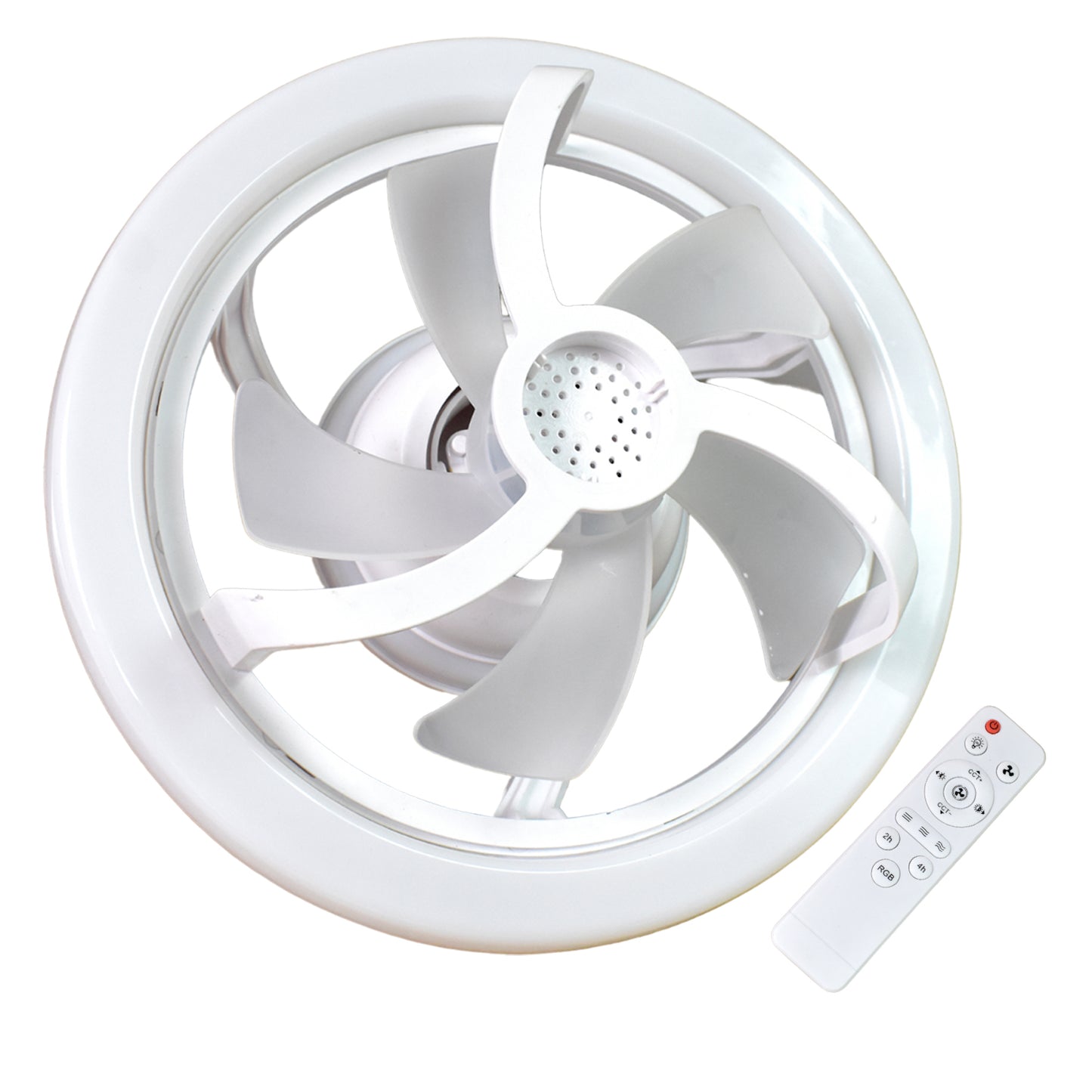 360° Rotation Smart Ceiling Fan with LED Light & Remote Control – Quiet 3-Speed Fan with Adjustable Color Temperature for Home, Apartment, Study Room, Dorm