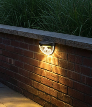 6-LED Solar Wall Lights with Honeycomb Shade