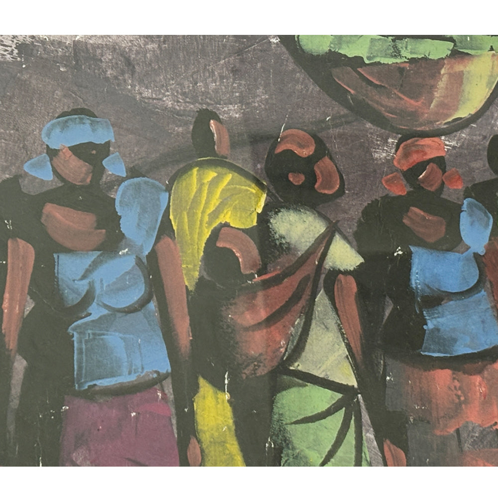 Original Figurative Village Life Painting | Handcrafted Acrylic Artwork | Modern Art | TEA Exclusive Art