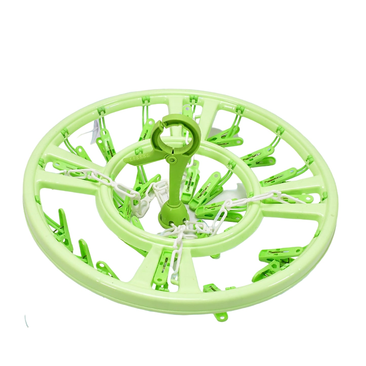 Plastic Round Cloth Drying Hanging Hanger ( 15 Clips )