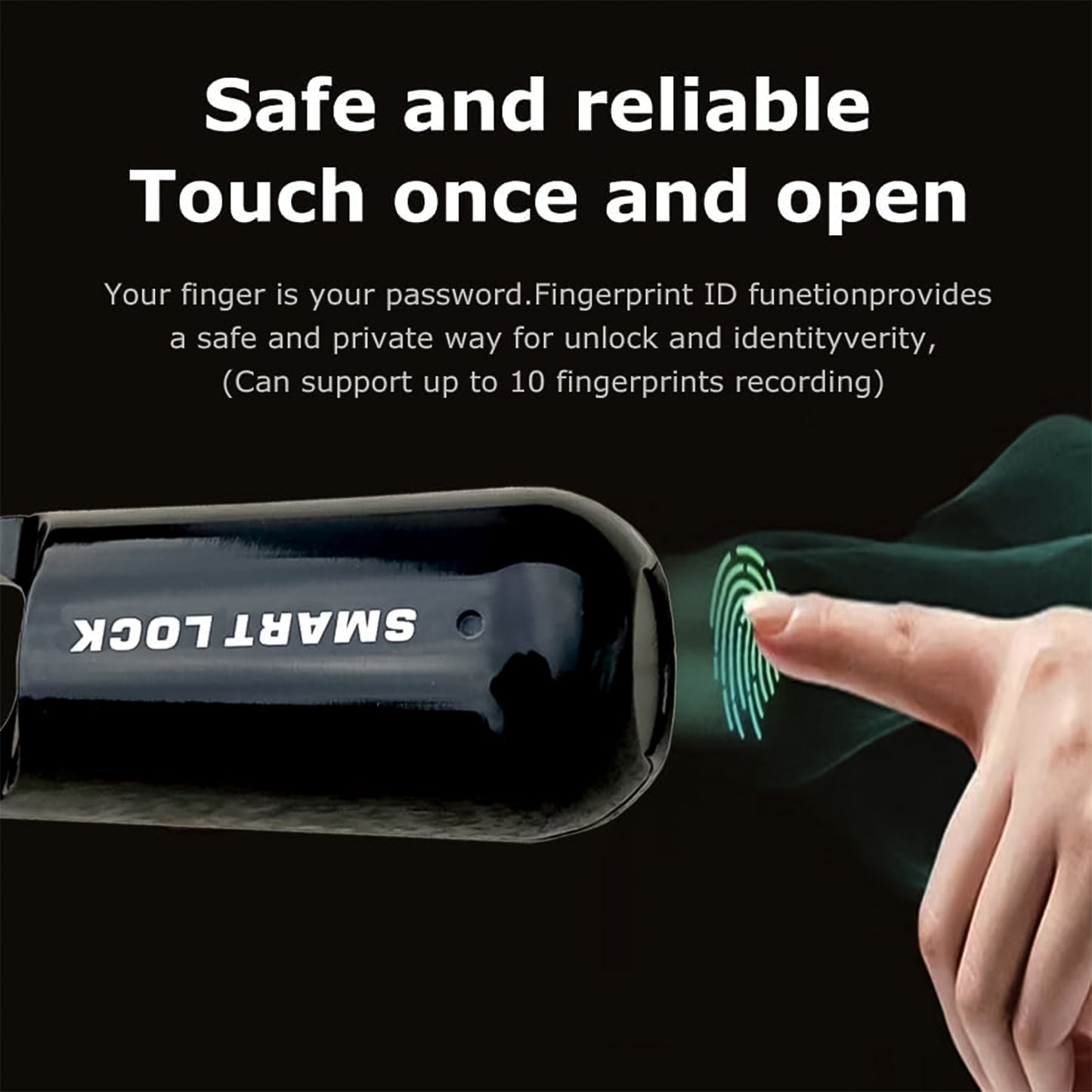 Small Usb Rechargeable Smart Fingerprint Padlock For Locker Wukusy