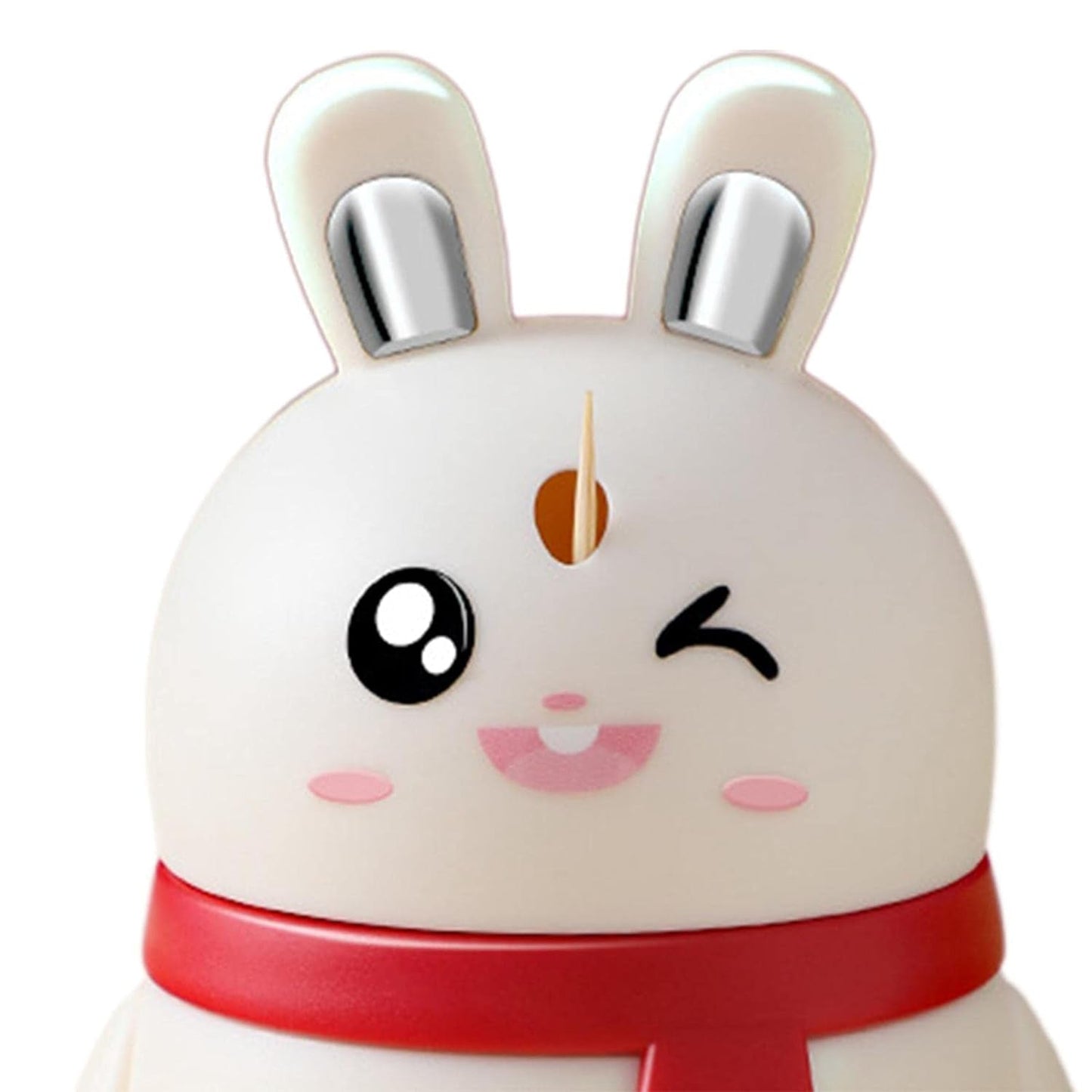 Rabbit Shape Toothpick Dispenser – Press-Style Automatic Holder | Durable PP Material | Red (1 Pc) Wukusy