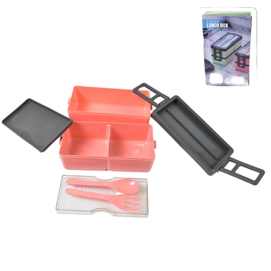 Plastic 3-Layer Lunch Box with 3 Compartments - BuyItOnline