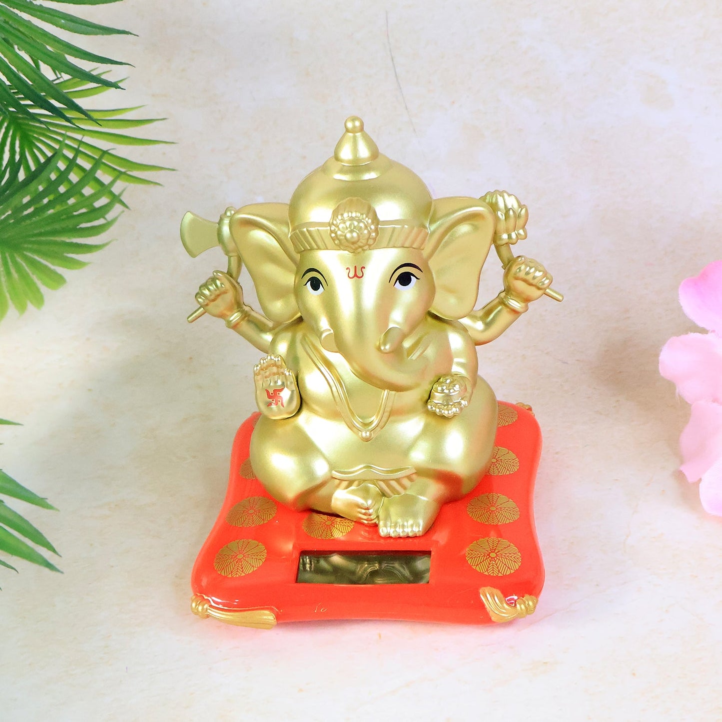 Decorative Religious Large Lord Ganesha Idol With Solar-powered Base (1 Pc) Wukusy