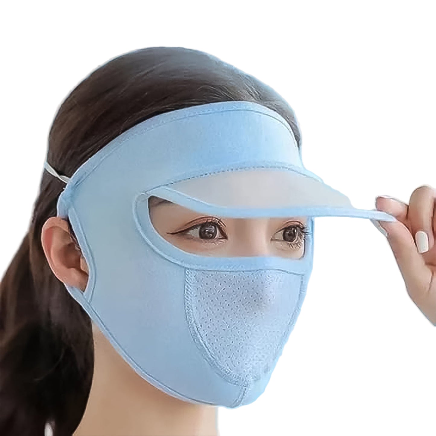 Women's Full Face UV Protection Hat with Mask & Wide Brim Visor - BuyItOnline