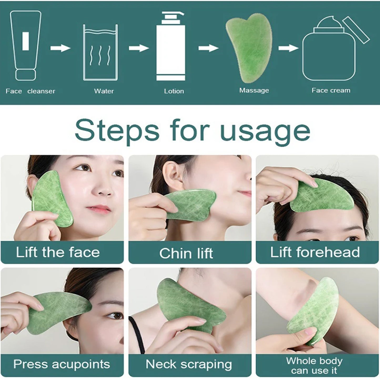Gua Sha & Jade Roller Set
